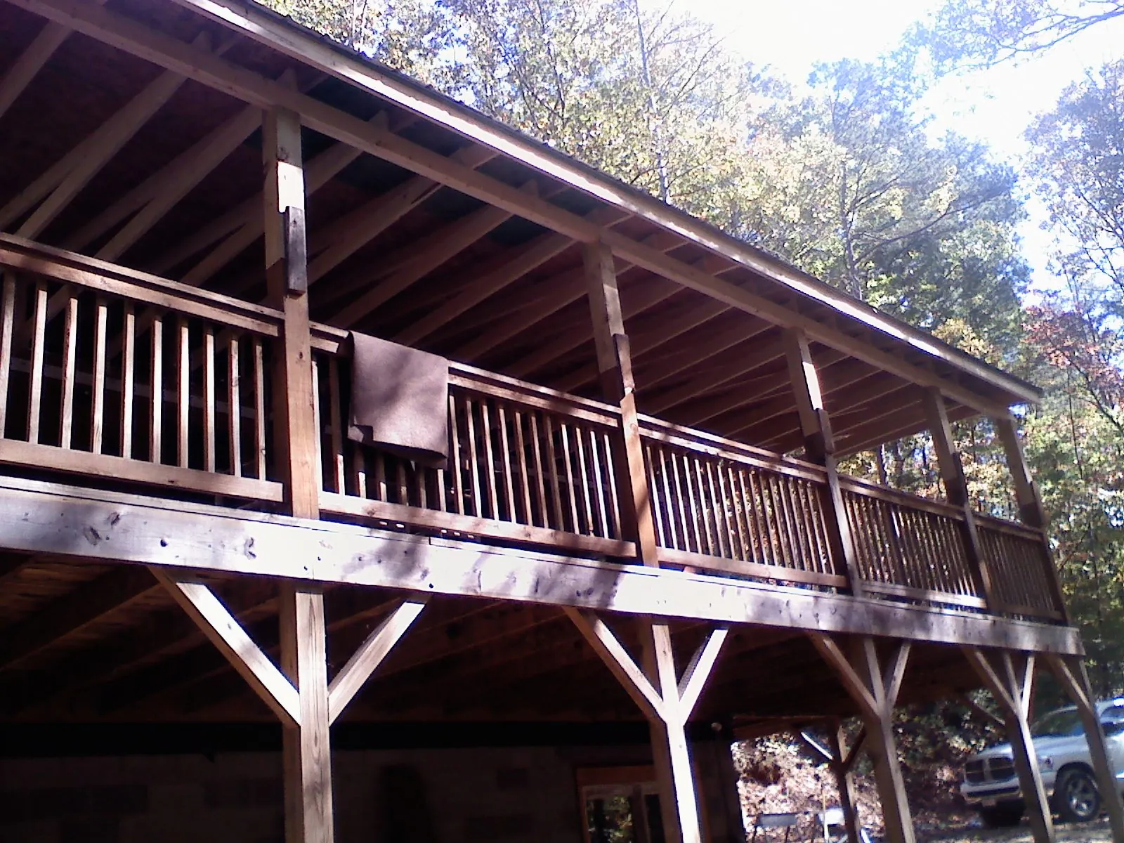Timber framing under a new elevated porch and deck — Roof Leak Repair in Saint Michaels by Roofing Brothers